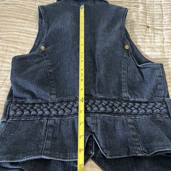 Arden B Vintage Y2K Denim Vest Sz S Cropped Form Fitting Preppy Grunge Western - Picture 8 of 8